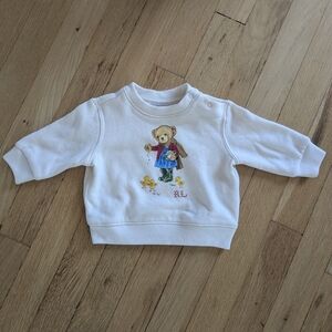 Ralph Lauren 3 Month Sweatshirt Beige With Bear Detail